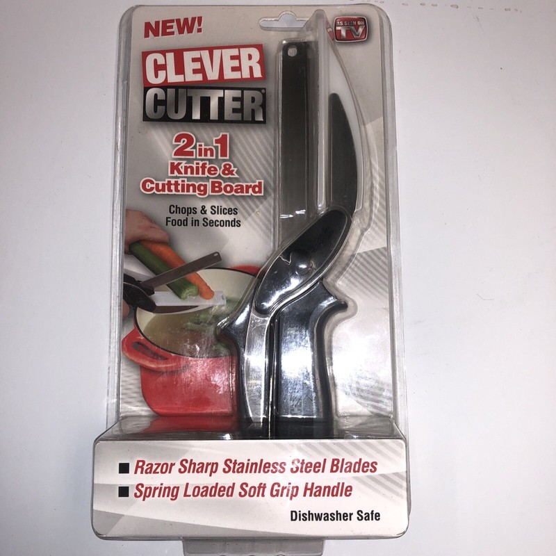 Clever Cutter, Food Cutter Chopper Slicer 2-in-1 Knife & Cutting Board Built-in