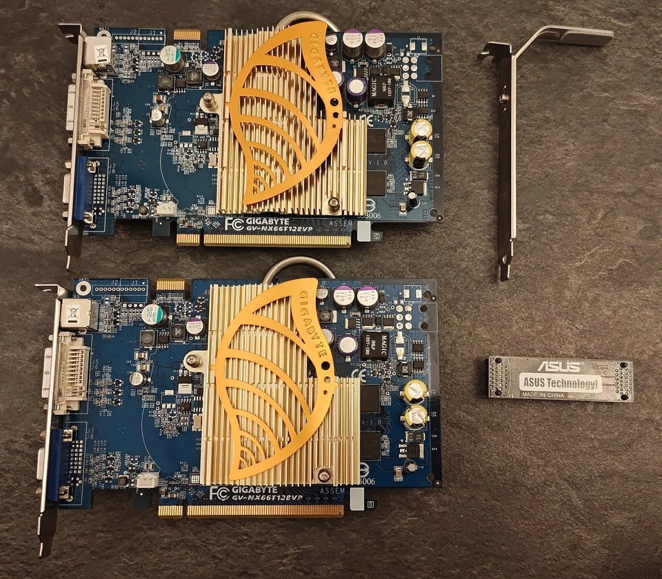 Nvidia SLI! Retro Gaming - Gigabyte Geforce 6600GT Silent SLI Setup + SLI Bridge - Image 2 of 4