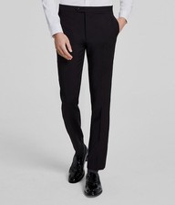 Calvin Klein Men's Black Skinny-Fit Wool-Blend Tuxedo Suit Pants Size 36W 30L