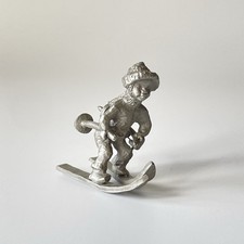 Vintage 1976 Hudson Pewter Snow Skier/Skiing Boy Figurine Made in USA P. Davis
