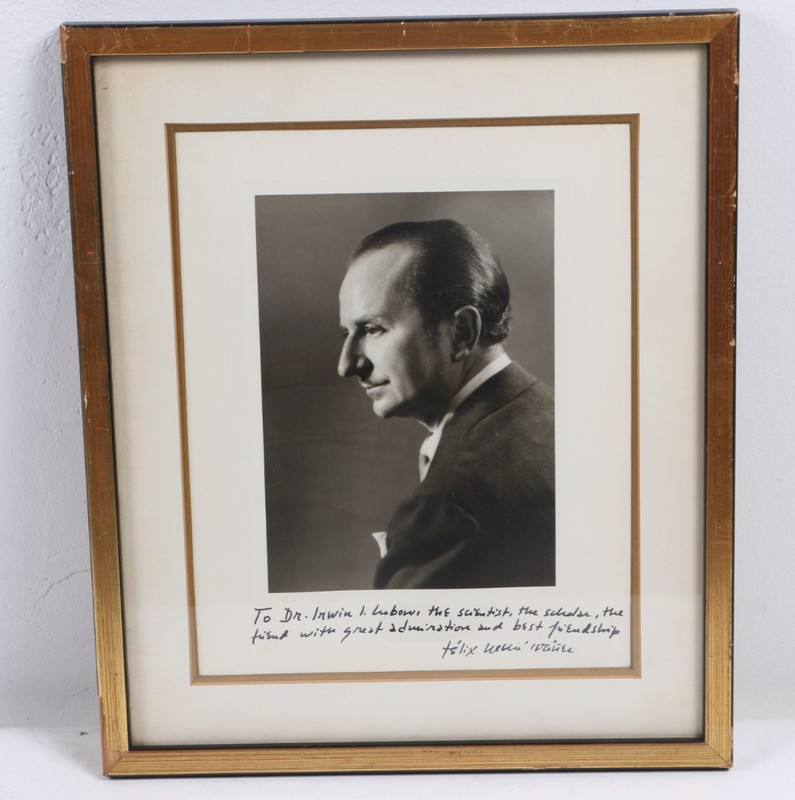 Felix Marti Ibanez Photograph Signed Twice To The Fellow Doctor Dr Irwin Lubowe