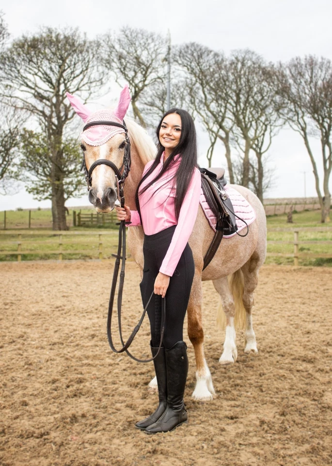 conjunto de almofadas de sela de cavalo de luxo pano de sela - pônei / espiga / véu de orelha completa / véu de mosca - Imagem 2 de 4