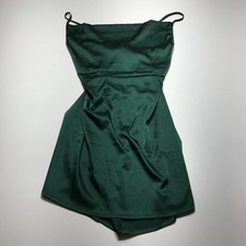 Zaful Dress Womens Large NEW Green Slip Lace-Up Backless Bodycon Party Night Out