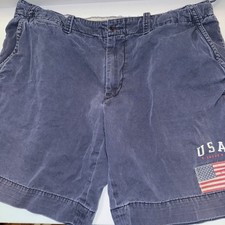 Rare VTG POLO RALPH LAUREN American USA Flag Spell Out Chino Shorts 90s Blue 40