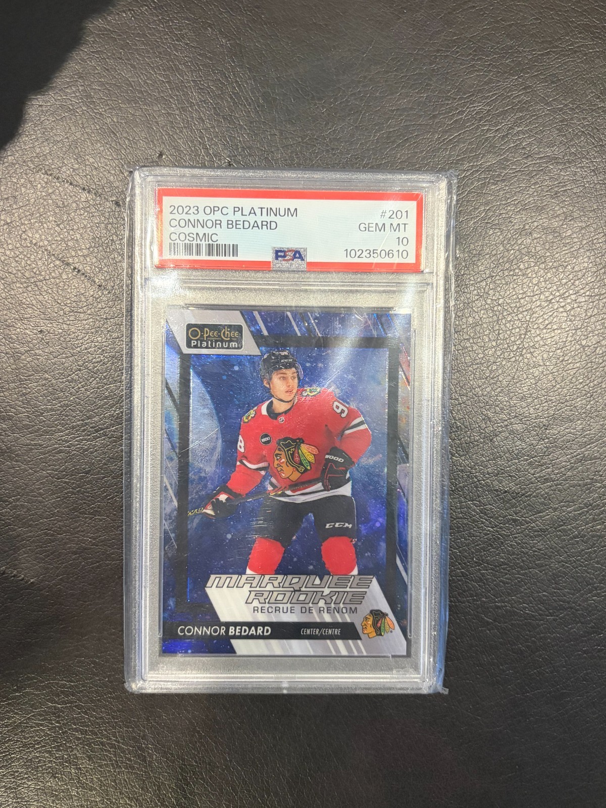 2023-24 O-Pee-Chee OPC Platinum CONNOR BEDARD Rookie Cosmic /65 PSA 10