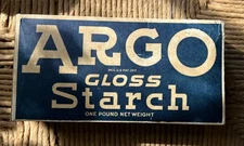 Vintage Argo New Old Stock Powdered Gloss Laundry Starch 16 Oz Blue Box Opened