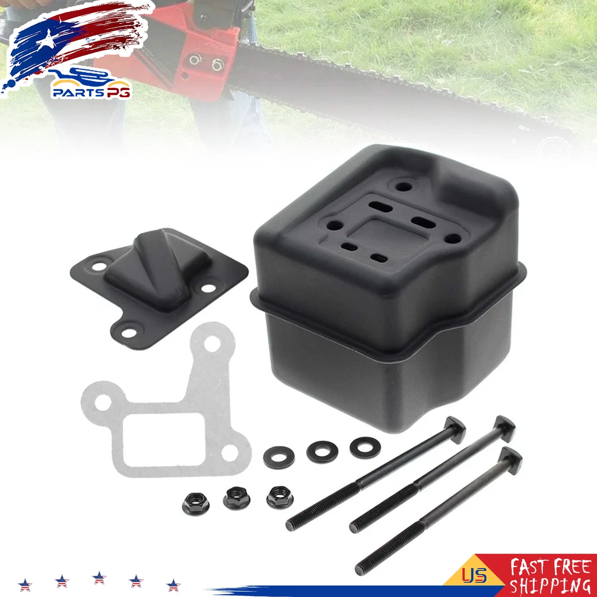 Stihl 029 039 Ms 290 310 390 Muffler Cover And Gasket Harware Kit New
