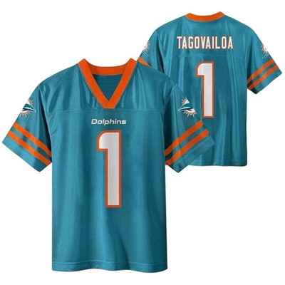 NFL Team Kids' Aqua Tua Tagovailoa #1 Miami Dolphins Football Jersey Size XS 4/5