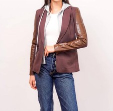 Central Park West Alexandra Dickie Blazer In Chocolate - Size S