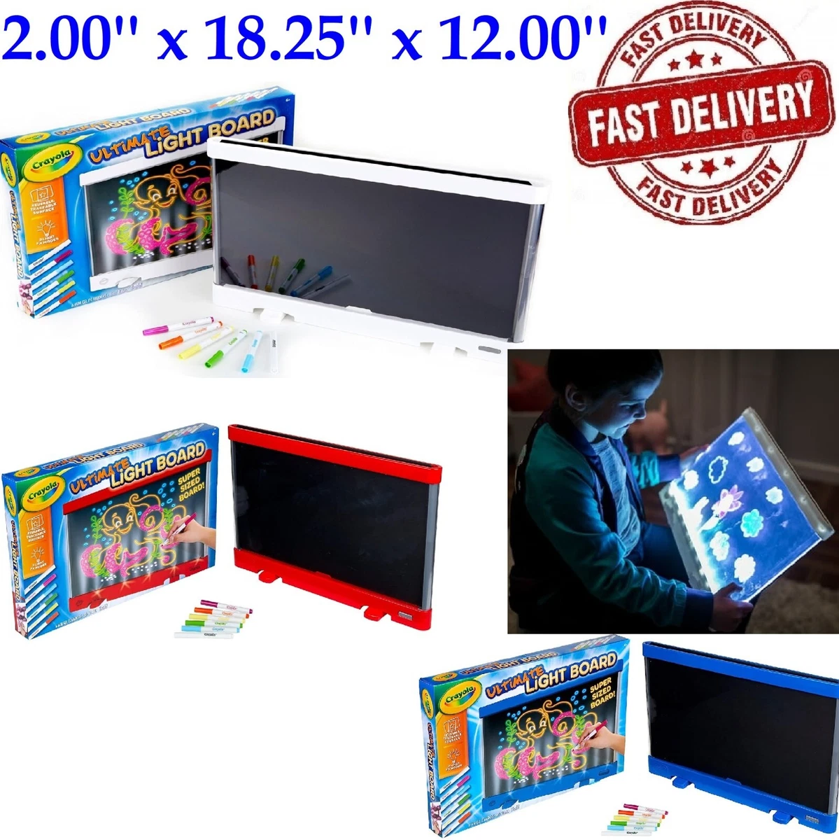 Ultimate Light Board Drawing Tablet Coloring Set, Light-Up Toys