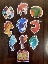 STICKERS x 10 Dragon Mythical Dragons Animation Cartoon Fantasy Sticker DRA4