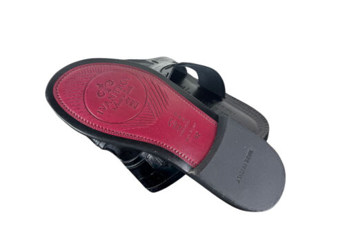 Bosco schwarze italienische Ledersandalen Herren Echtleder Slipper Schuhe - Bild 21 von 31