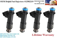 OEM Delphi #12582219 Fuel Injectors 4x for 2006 Pontiac Pursuit 2.2L