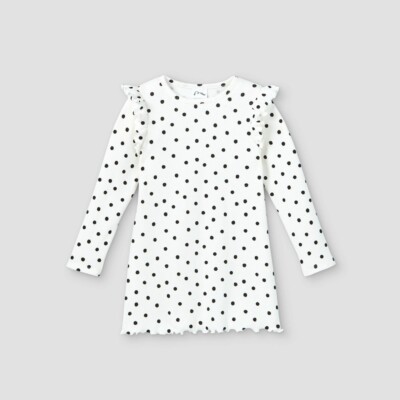 Toddler Girls' Rib Long Sleeve Dress - Art Class  - Color Cream - Size 18M