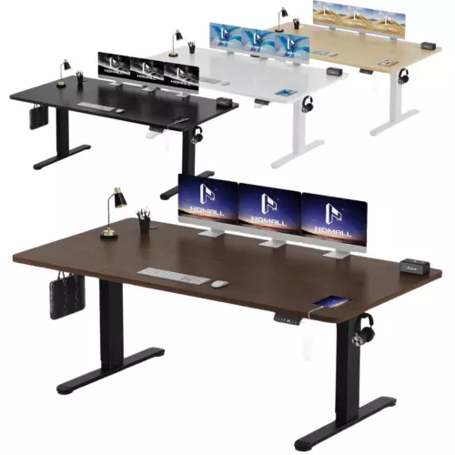 Höhenverstellbarer Schreibtisch Gestell 180x80cm 4 Tischplatten 72-116cm Höhe