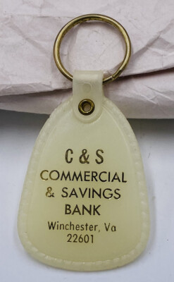 Vtg C & S Commercial & Savings Bank Winchester, VA Glow In The Dark Keychain