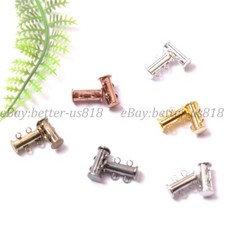 2/5/10/20Sets GOLD SILVER PLATED,BRONZE,COPPER 2 Strands Magnetic Slide Clasps