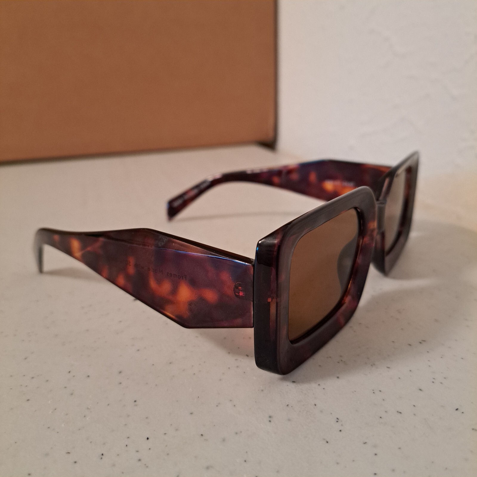 Women's Sunglasses Tortoise Rectangular Designer … - image 2