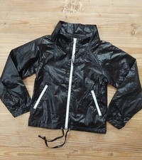 New Stussy Womens Windbreaker Black Full Zip Y2k Size Small Nylon 
