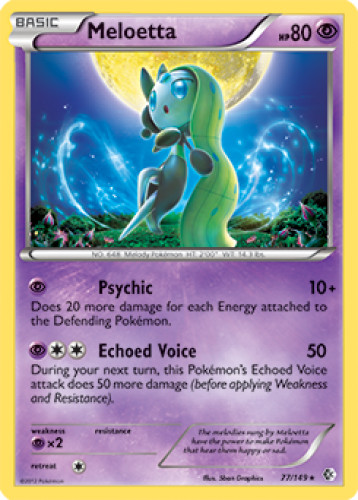 1x Meloetta 77/149 RARE BW Boundaries Crossed Pokemon TCG Card NM