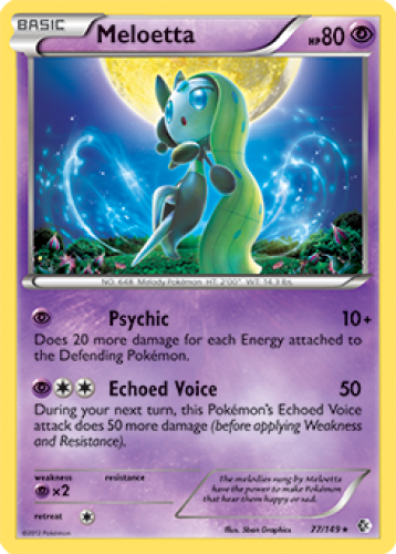 1x Meloetta 77/149 RARE BW Boundaries Crossed Pokemon TCG Card NM - Picture 1 of 1
