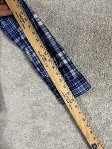 Camisa Polo Ralph Lauren Azul A Cuadros Abotonada Para Hombre XL Pony Preppy Impecable - Imagen 7 de 8