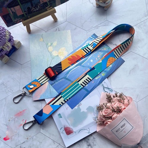 Pattern Design Handbag Wide Colored Straps Nylon Mobile Phone Rope for Unisex - Photo 11 sur 12