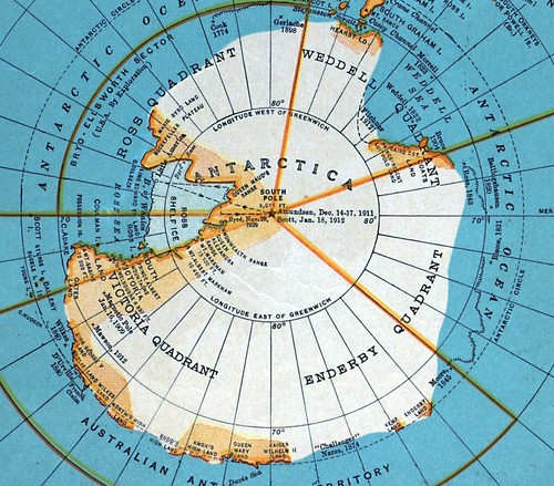 1937 McNally Map Arctic Ocean North Pole & Antarctica South Alaska Canada Norway - Picture 5 of 6