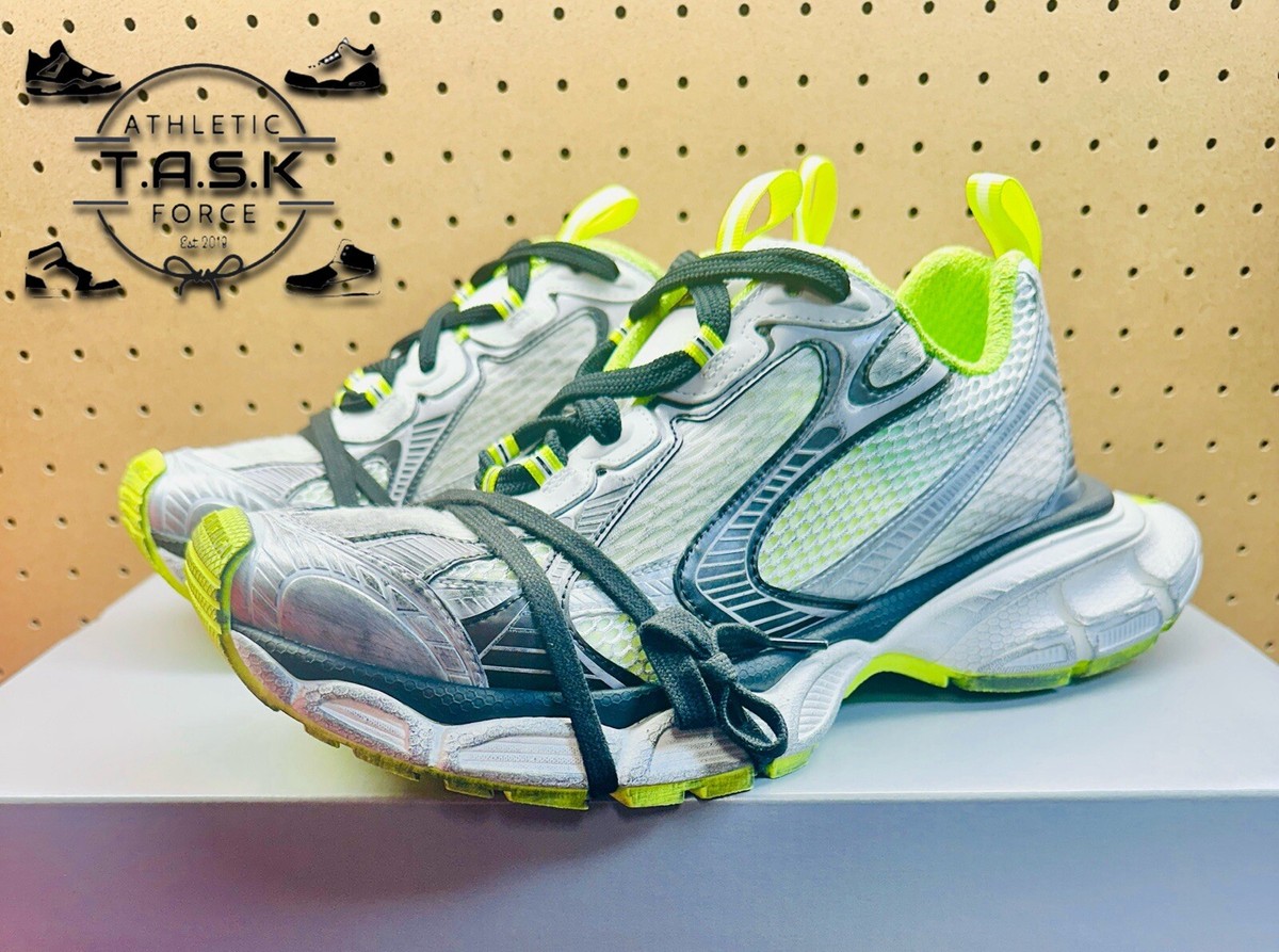 $1090 Balenciaga 3XL White Fluo Yellow Sneakers Mens Sz 44 EU / 11 