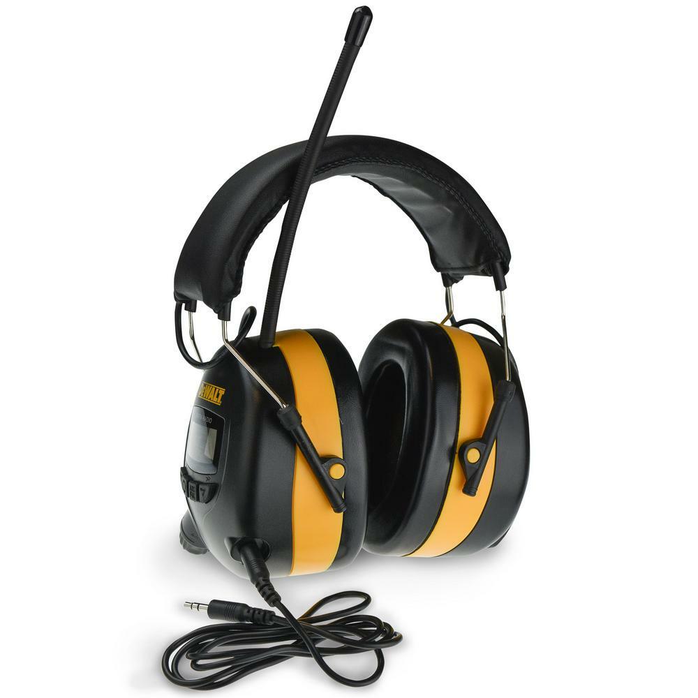DEWALT Digital Ear Muff AM/FM Radio Earmuffs Aux Input MP3 Phone Plug