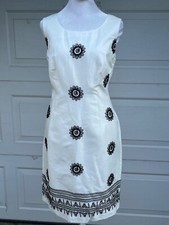 Women's PTalbots shift dress embroidered sleeveless size 8