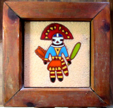 Solid Wood Framed Hand Made Territorial Tiles of Santa Fe Native Art 1977
