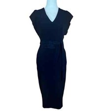 ELIZA J  RUFFLE SLEEVE SHEATH DRESS NAVY SIZE 0