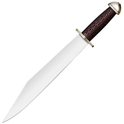 Cold Steel Sax Knife with Leather Sheath, Chieftan's Sax, One Size