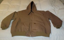 3 - XL Carhartt Jacket Men's Tan Duck Canvas Quilted Lined 376-51
