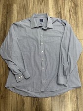 Arrow Wrinkle Free Men's Size 18-18.5 36/37 Blue Long Sleeve Button Down Shirt