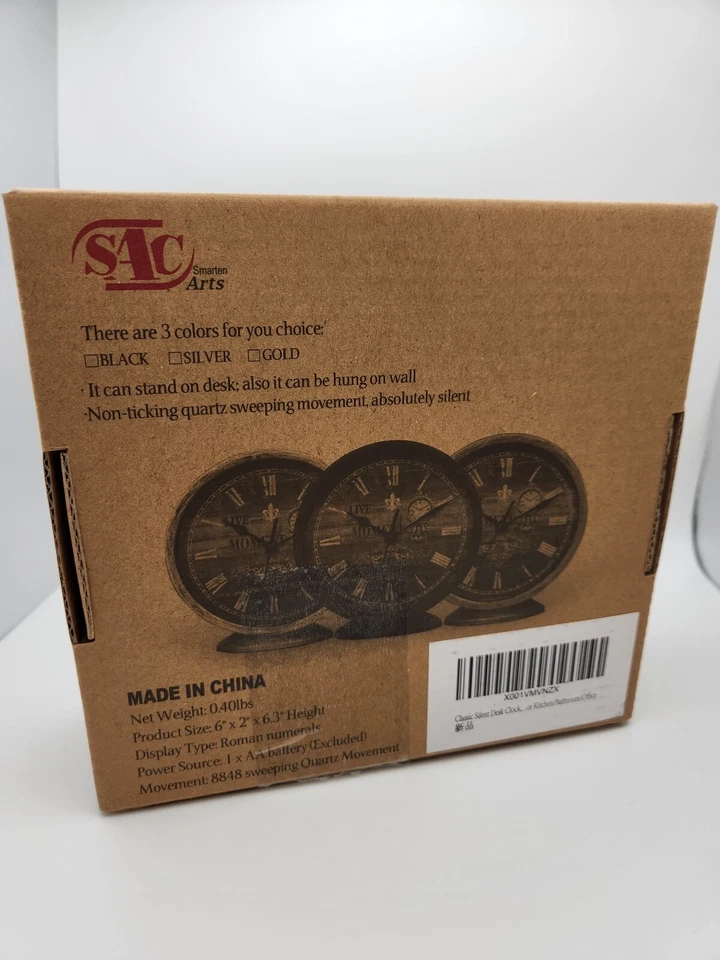 Silent Desk Clock - Perfect for Customizing Clock Craft, Mini, 6 Inches, Quiet - Image 4 of 4