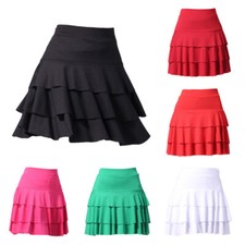 Women Dance Skirt Mini Layered Tiered Dancewear Performance with Underpants