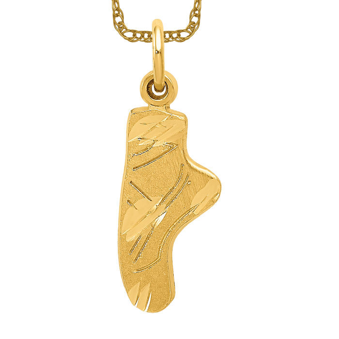 SAOLA Collana pantofole da balletto in oro giallo massiccio 14 carati