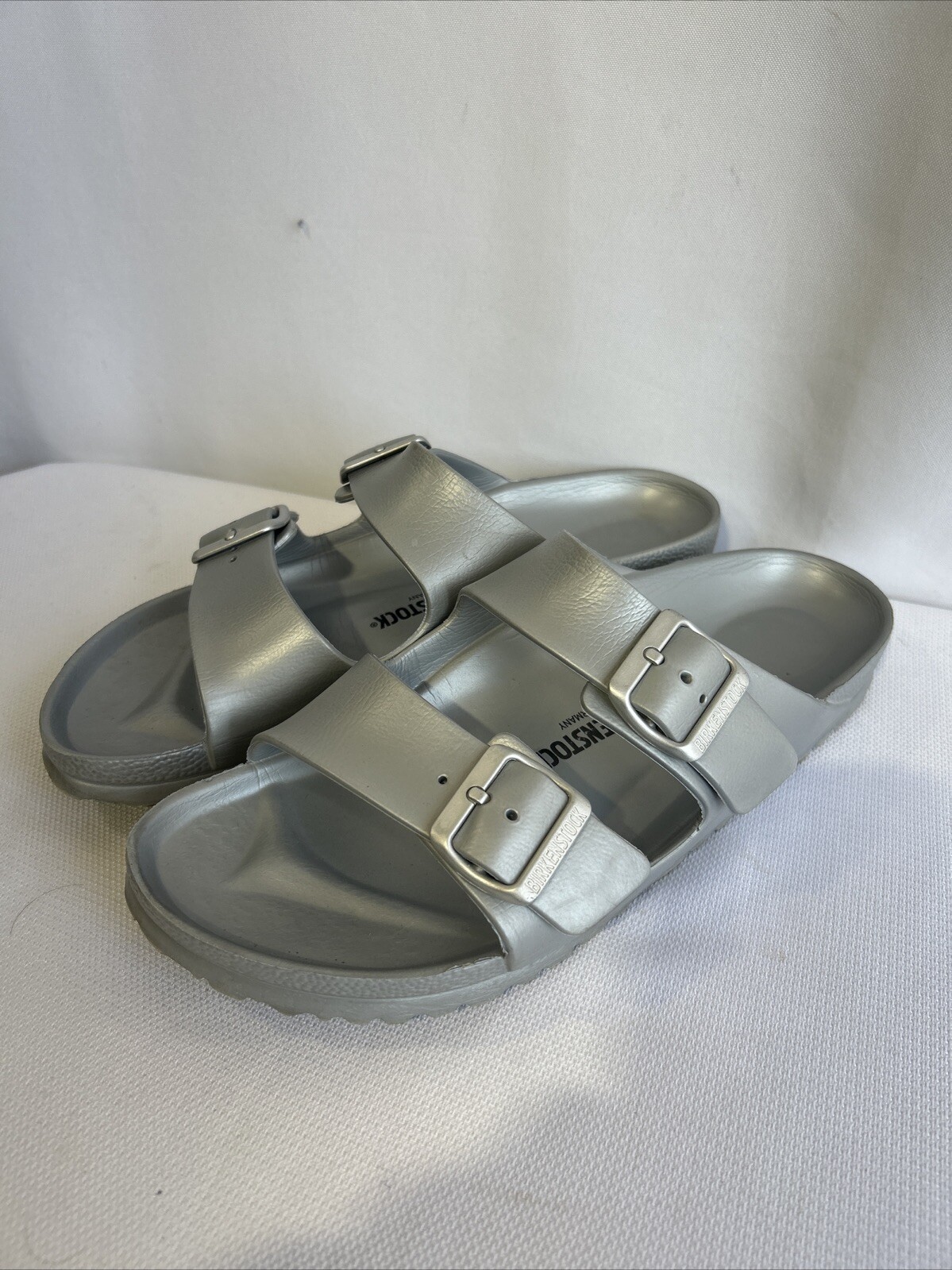 Arizona Essentials Silver Rubber Birkenstocks Birkenstock Women