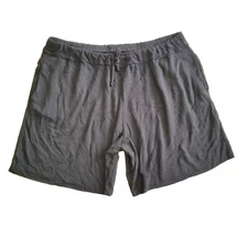 Bleusalt 6 The Women's Short Solid Black Pockets Raw Hem Lounge Cozy 1X 2X