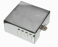 Passt FüR Royal Enfield 8 Volt Batterieabdeckung Aus Stahl Verchromt Ecs