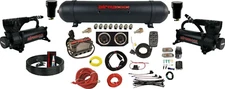 airmaxxx Air Ride Suspension Kit 3/8 Manifold 580 Black Compressors & Spun Tank