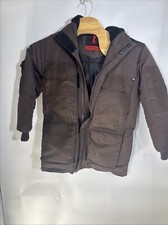 J. Whistler Boys Brown Heavy Winter Parka Jacket Sherpa Trim Size 14/16 L