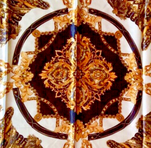 Luxury inspired SCARF 34 x 34” BLACK WHITE & GOLD NEW - Picture 3 of 12