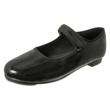 Girls Molly Jane Tap Shoe Mary Flat Black Patent 9 Toddler