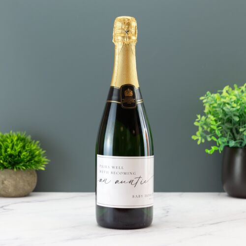 Pairs Well Well With Pregnancy Announcement Wine Prosecco Label Vinyl Sticker - Picture 3 of 34