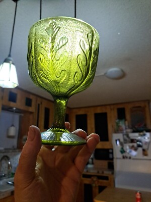 Vintage Green F.T.D. Flower Vase Goblet