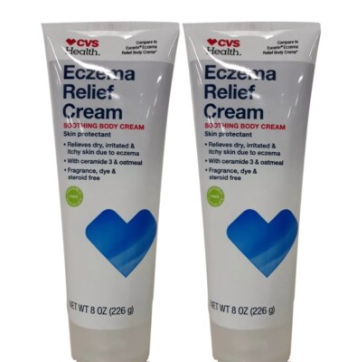 CVS Eczema Cream Skin Relief Soothing Body Cream 8 oz EXP 05/25 Lot of 2