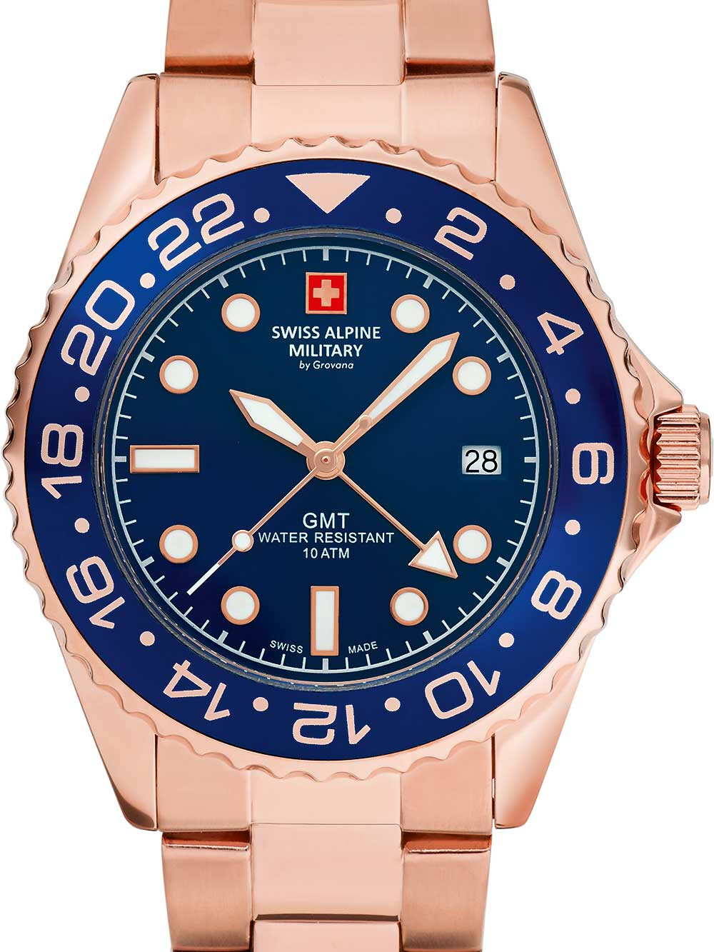 Swiss Alpine Military 7052.1165 GMT Diver Herrenuhr 42mm 10ATM